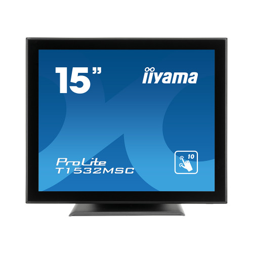 Monitor touchscreen iiyama ProLite T1532MSC Projective Capacitive 15" zero-bezel negru