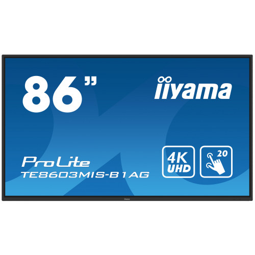 Monitor interactiv touchscreen iiyama ProLite TE8603MIS-B1AG 86 inch 4K UHD Infrarosu negru