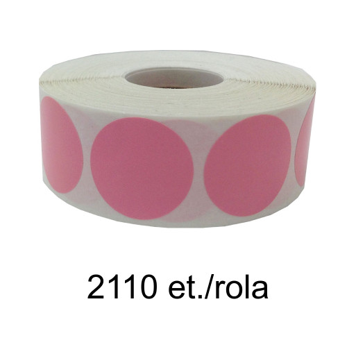 Role etichete semilucioase ZINTA rotunde roz 17mm 2110 et./rola