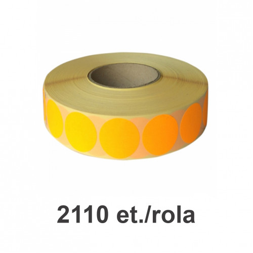 Role etichete semilucioase ZINTA rotunde portocalii fluo 17mm 2110 et./rola