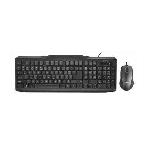 Kit tastatura si mouse Trust Classic Line cu fir USB negru