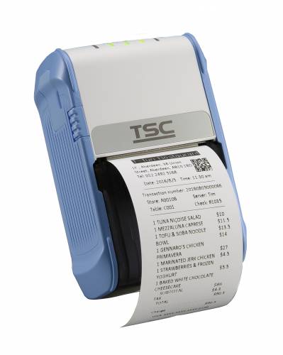 Imprimanta mobila de etichete TSC Alpha-2R 203DPI Wi-Fi USB alb/albastra